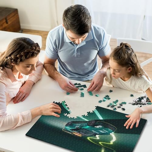 1000-teiliges Puzzle, Kunst-Sportwagen, kreatives quadratisches Puzzle für Kinder, Holzpuzzle für Kinder, Lernspiel, Herausforderungsspielzeug (75 x 50 cm) von WXMMoney
