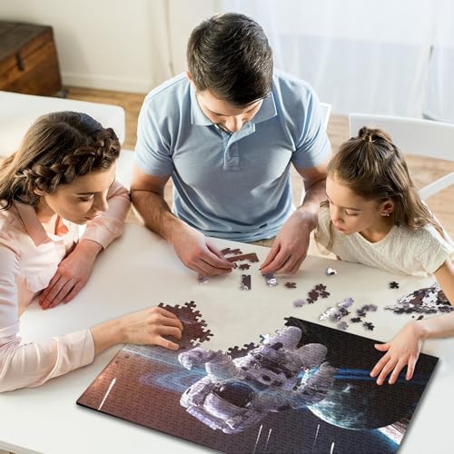1000-teiliges Puzzle, künstlerisches Astronauten-Quadrat-Puzzle für Kinder und Holzpuzzle, Lernspielzeug, Familienspiele, 1000 Teile (75 x 50 cm) von WXMMoney