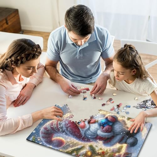 1000-teiliges Puzzle „Frohe Weihnachten“, quadratisches Puzzle für Kinder und Holzpuzzle, Lernspielzeug, Familienspiele, 1000 Teile (75 x 50 cm) von WXMMoney
