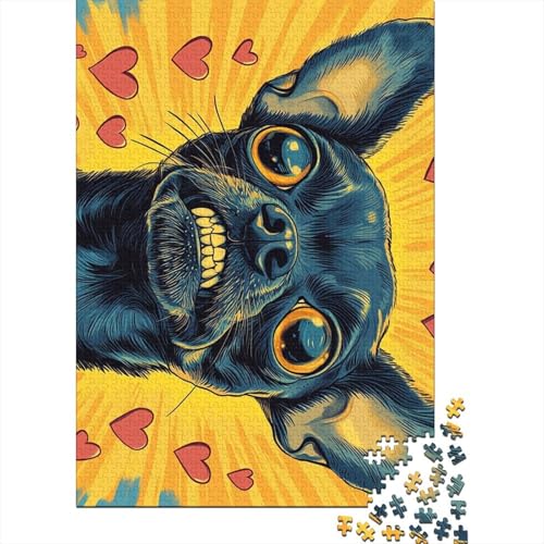 1000-teiliges Puzzle für Chihuahua, Holzpuzzle, Lernspielzeug, Familienspiele, Weihnachts- und Geburtstagsgeschenk, 1000 Teile (75 x 50 cm) von WXMMoney