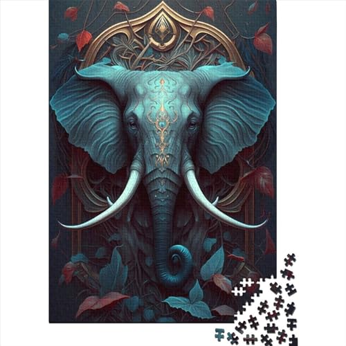 1000-teiliges Puzzle für Elefanten, verzaubertes Holzpuzzle, Lernspielzeug, Familienspiele, Weihnachts- und Geburtstagsgeschenk (75 x 50 cm) von WXMMoney