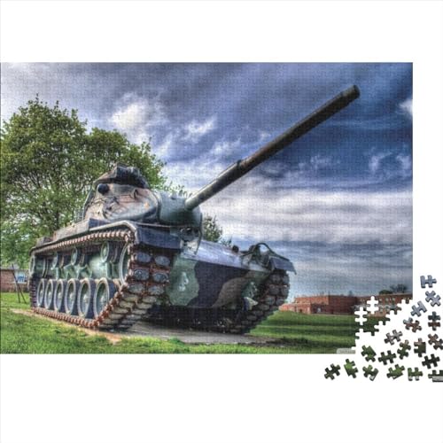 1000-teiliges Puzzle für Erwachsene, Panzer-Puzzle, Holzpuzzle für Erwachsene, Familienunterhaltungsspielzeug, 1000 Stück (75 x 50 cm) von WXMMoney