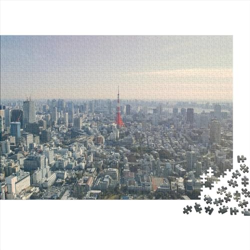 1000-teiliges Puzzle für Erwachsene, Tokio, Japan, Holzpuzzle, pädagogische, intellektuelle Puzzles, lustiges Familienspiel, 1000 Teile (75 x 50 cm) von WXMMoney