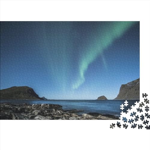 1000-teiliges Puzzle für Erwachsene, norwegisches Aurora-Puzzle, Holzpuzzle für Erwachsene, Familienunterhaltungsspielzeug, 1000 Stück (75 x 50 cm) von WXMMoney