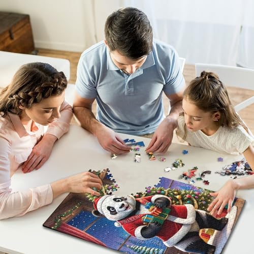 1000-teiliges Puzzle für Kinder, Frohe Weihnachten, quadratisches Puzzle für Kinder und Holzpuzzle, Lernspiel, Herausforderungsspielzeug, 1000 Teile (75 x 50 cm) von WXMMoney