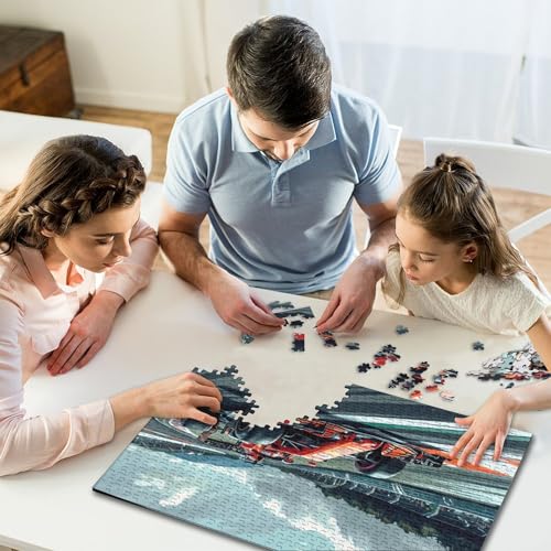 1000-teiliges Puzzle für Kinder, Kunst, Sportwagen, quadratische Puzzles für Kinder und Holzpuzzle, Lernspiel, 1000 Teile (75 x 50 cm) von WXMMoney