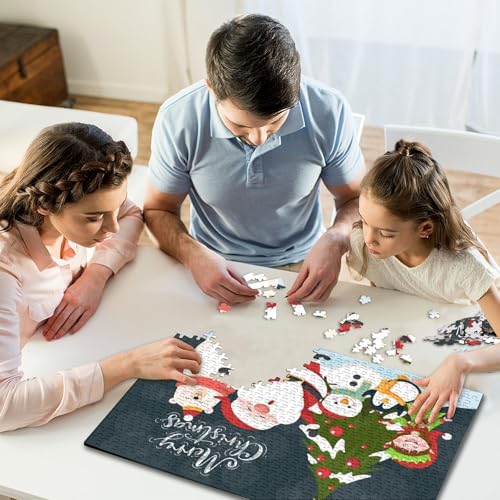 1000-teiliges Puzzle für Kinder, Weihnachts-Weihnachtsmann, quadratische Puzzles für Kinder und Holzpuzzle, Lernspiel, 1000 Teile (75 x 50 cm) von WXMMoney