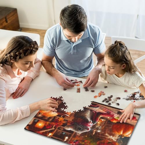 1000-teiliges Puzzle für Kinder, süßes Hamster-Quadrat-Puzzle für Kinder und Holzpuzzle, Lernspiel, 1000 Teile (75 x 50 cm) von WXMMoney