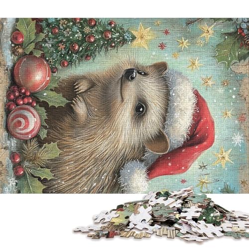 1000-teiliges Puzzle für Kinder und quadratisches Weihnachtspanda-Puzzle für Kinder, Holzpuzzle, Lernspiel für Erwachsene, 1000 Teile (75 x 50 cm) von WXMMoney