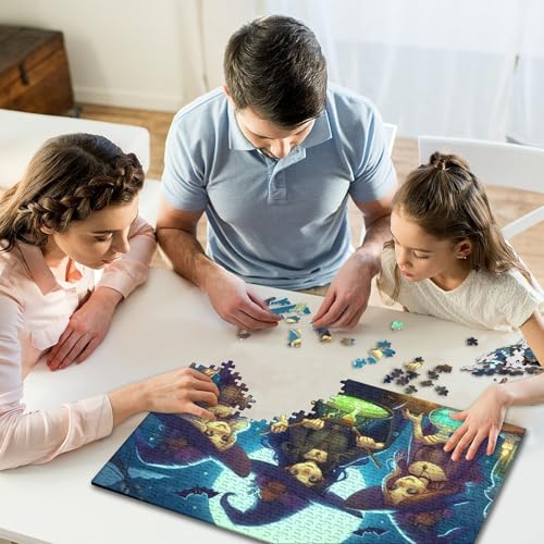 1000-teiliges Puzzle für Kinder und skurrile Hexen-Puzzles, für Kinder und Holzpuzzles, Lernspiele für Kinder und 1000 Teile (75 x 50 cm) von WXMMoney