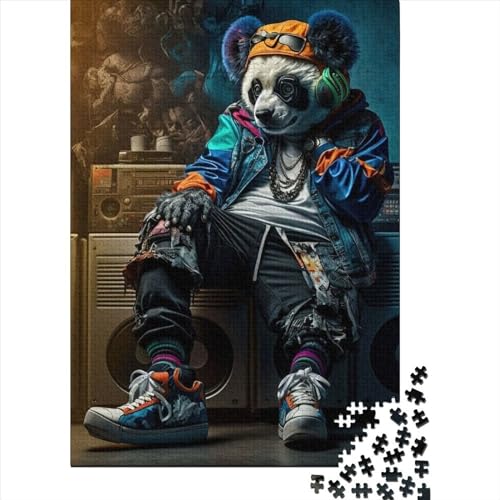 1000-teiliges Puzzle für Panda Dancer1, Holzpuzzle, Lernspielzeug, Familienspiele, Weihnachts- und Geburtstagsgeschenk (75 x 50 cm) von WXMMoney