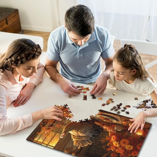 1000-teiliges Puzzle mit Weihnachtsbildern, quadratisches Puzzle für Kinder, Holzpuzzle, Lernspielzeug, 1000 Stück (75 x 50 cm) von WXMMoney