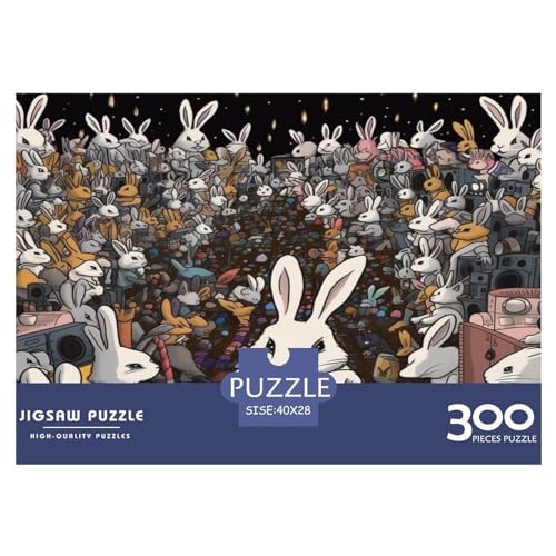 300-teiliges Puzzle für Erwachsene, Tierkaninchen-Puzzle, Holzpuzzle für Erwachsene, Familienunterhaltungsspielzeug, 300 Stück (40 x 28 cm) von WXMMoney