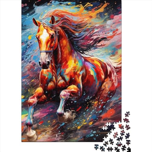 Art Animal Horse Puzzles1000 Teile, Puzzle Für Erwachsene, Geschicklichkeitsspiel Für Die Ganze Familie, Klassische Puzzle,Geburtstagsgeschenk Erwachsenen Puzzlespiel Puzzel 1000pcs (75x50cm) von WXMMoney