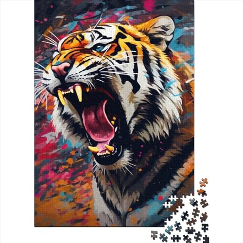 Art Animal Tiger Puzzle 300 Teile Erwachsener Kniffel Spaß Für Die Ganze Familie - Abwechslungsreiche 300 Puzzleteilige Motive Puzzlespiel Erwachsene, Puzzel 300pcs (40x28cm) von WXMMoney