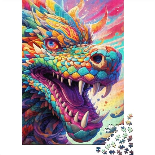 Art Dragon Puzzle 1000 Teile Puzzle Für Erwachsene Und Kinder Ab 14 Jahren Puzzel 1000pcs (75x50cm) von WXMMoney