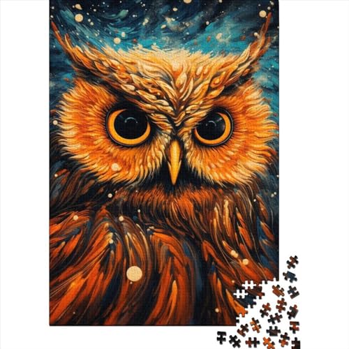 Art Owl Animals 1000 Teile, Impossible Puzzle,Geschicklichkeitsspiel Für Die Ganze Familie, Erwachsenenpuzzle Ab 14 Jahren Puzzel 1000pcs (75x50cm) von WXMMoney