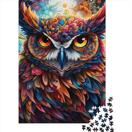 Art Owl Animals 500 Teile, Impossible Puzzle,Geschicklichkeitsspiel Für Die Ganze Familie, Erwachsenenpuzzle Ab 14 Jahren Puzzel 500pcs (52x38cm) von WXMMoney