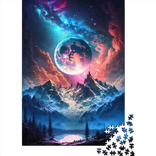 Berg des Kosmos-Puzzles für Kinder, 1000 Teile, Jungen und Mädchen, Holzpuzzlespiel, Geburtstags, Puzzle, Gelegenheitsspiele (75 x 50 cm) von WXMMoney