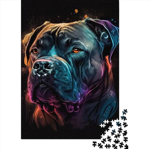 Cane Corso, farbenfrohes Puzzle für Kinder, 1000-teiliges Puzzle für Holzpuzzle für Erwachsene, Puzzle, Lernspiele, 1000 Teile (75 x 50 cm) von WXMMoney