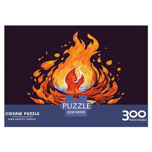 Flammen-Puzzle für Erwachsene, 300 klassisches Puzzle, entspannendes Holzpuzzlespiel, Denksportaufgabe, 300 Teile (40 x 28 cm) von WXMMoney