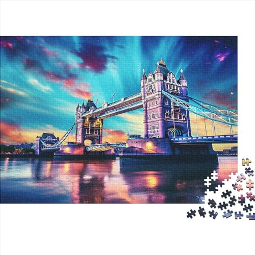 London Bridge-Puzzle für Erwachsene, 500-teiliges Puzzle für Erwachsene, Holzpuzzle, lustiges Dekomprimierungsspiel, 500 Teile (52 x 38 cm) von WXMMoney
