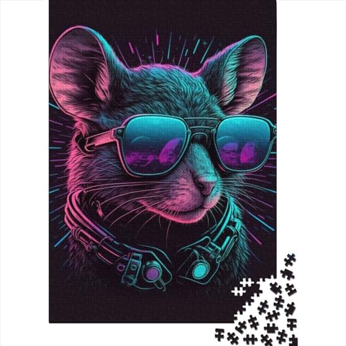Maus-Puzzles für Kinder 1000, Holzpuzzles für Kinder, Familienpuzzlespiel, Geburtstags, Heimdekoration, 1000 Teile (75 x 50 cm) von WXMMoney
