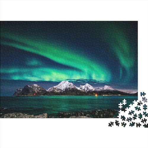 Norwegische Aurora-Puzzles, 1000 Teile, Puzzle für Erwachsene, Intellektuelles Spiel, Puzzle-Spielzeug für Erwachsene und Kinder, 1000 Teile (75 x 50 cm) von WXMMoney