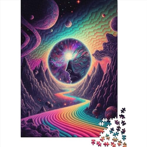 Psychedelic1 1000 Puzzles für Kinder/Erwachsene/Gedankenspiel, Puzzle, Familienspiele, Puzzles 1000 Teile (75 x 50 cm) von WXMMoney