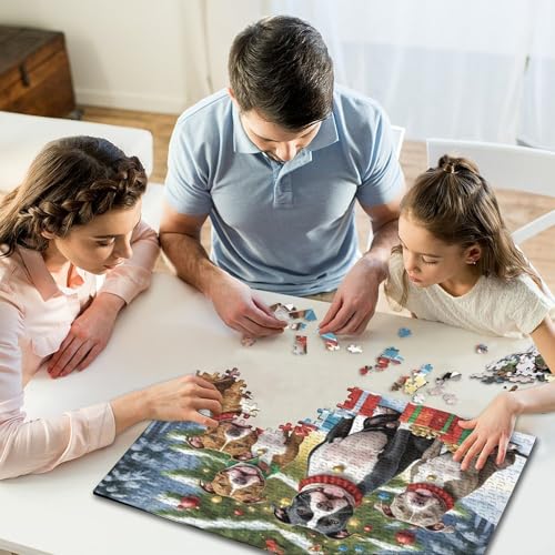 Puzzle 1000 Teile für Kinder, Frohe Weihnachten, quadratisches Puzzle für Kinder und Holzpuzzle, einzigartige Herausforderungsspiele, 1000 Teile (75 x 50 cm) von WXMMoney