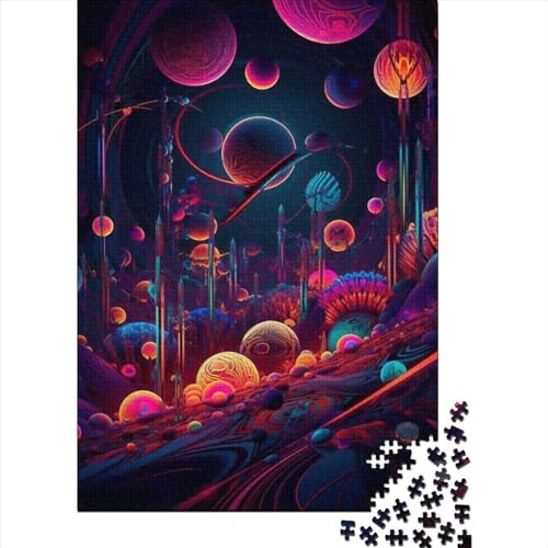 Puzzle 1000 Teile für Kinder | Psychedelic_Universe Puzzle | 1000-teiliges Puzzle, Holzpuzzle, Lernspiele, 1000 Teile (75 x 50 cm) von WXMMoney