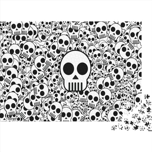 Puzzle Gothic Skull Puzzles für Erwachsene 1000 Teile Holzpuzzle Wandkunst Puzzlespiele 1000 Teile (75x50cm) von WXMMoney