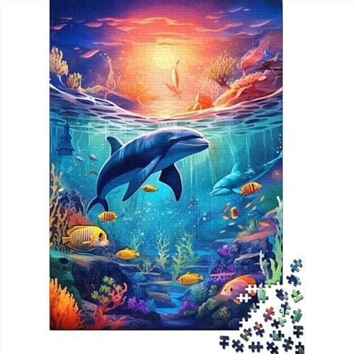 Puzzle für Erwachsene, 1000 Teile, Delphin-Puzzle, Puzzle für Erwachsene, Puzzle für Erwachsene, 1000 Teile (75 x 50 cm) von WXMMoney