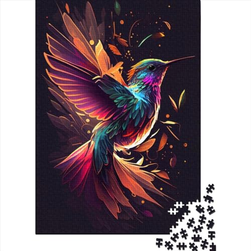 Puzzle für Erwachsene, 1000 Teile, Kolibri-Farbpuzzle, Puzzle für Erwachsene, Lernspiel, Herausforderungsspielzeug, 1000 Teile (75 x 50 cm) von WXMMoney