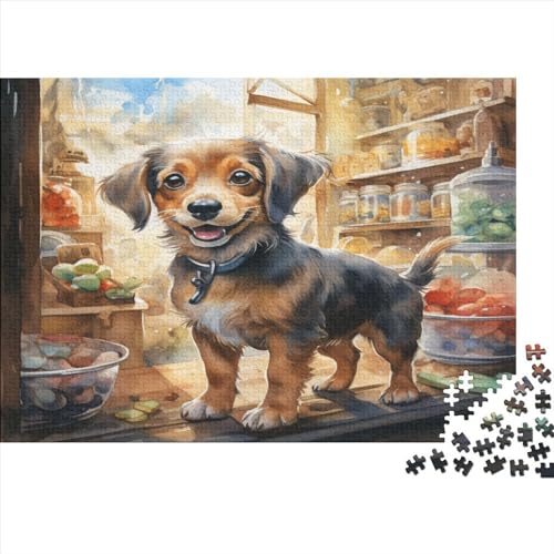 Puzzle für Erwachsene, Haustierhund, 1000 Teile, Holzpuzzle für Kinder ab 12 Jahren, herausforderndes Spiel, 1000 Teile (75 x 50 cm) von WXMMoney