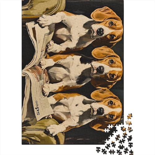 Puzzle für Kinder, 1000 Teile, Beagle-Hunde, Puzzle, Lernspiel, Herausforderungsspielzeug, Puzzles für Kinder, 1000 Teile (75 x 50 cm) von WXMMoney