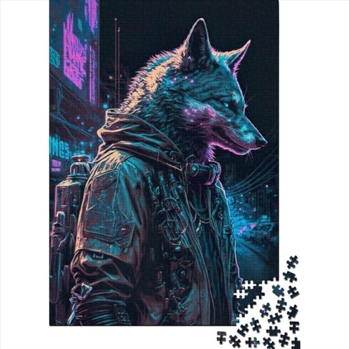 Puzzle für Kinder, 1000 Teile, Holzpuzzle, Wolfsmensch 1, Kunstwerk, Puzzle, einzigartiges Geburtstags, 1000 Teile (75 x 50 cm) von WXMMoney