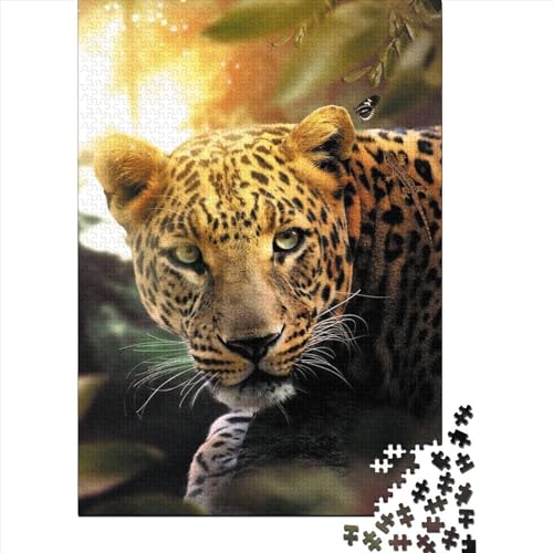 Puzzle für Kinder, 1000 Teile, Leoparden- und Schmetterlings-Puzzle, Lernspiel, Herausforderungsspielzeug, Puzzles für Kinder, 1000 Teile (75 x 50 cm) von WXMMoney