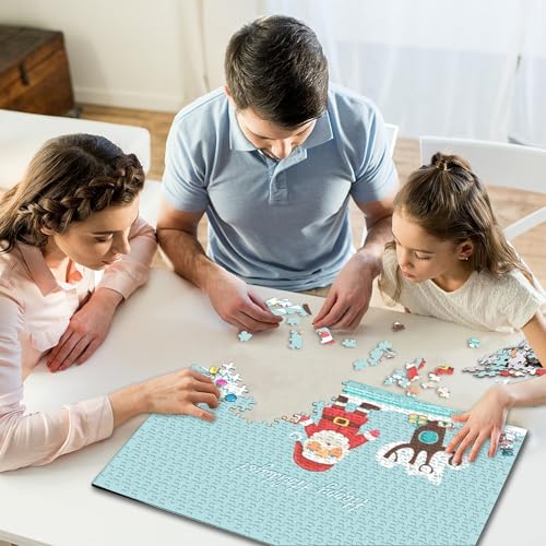 Puzzle für Kinder, 1000 Teile, Weihnachtsbilder, kreative quadratische Puzzles für Kinder und zum Stressabbau, Holzpuzzlespiele und einzigartige Geschenke (75 x 50 cm) von WXMMoney
