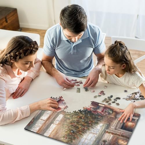 Puzzle für Kinder, 1000 Teile, Weihnachtsfantasie, kreative quadratische Puzzles für Kinder und Stressabbau, Holzpuzzlespiele und einzigartige Geschenke (75 x 50 cm) von WXMMoney