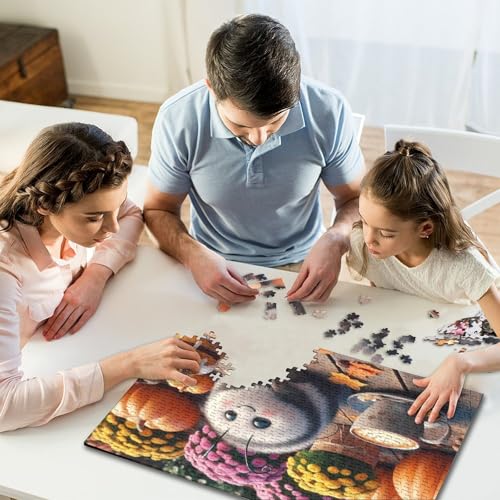 Puzzle für Kinder, 1000 Teile, süße Biene im Weihnachtskostüm, kreative quadratische Puzzles für Kinder und Stressabbau, Holzpuzzlespiele und einzigartige Geschenke (75 x 50 cm) von WXMMoney