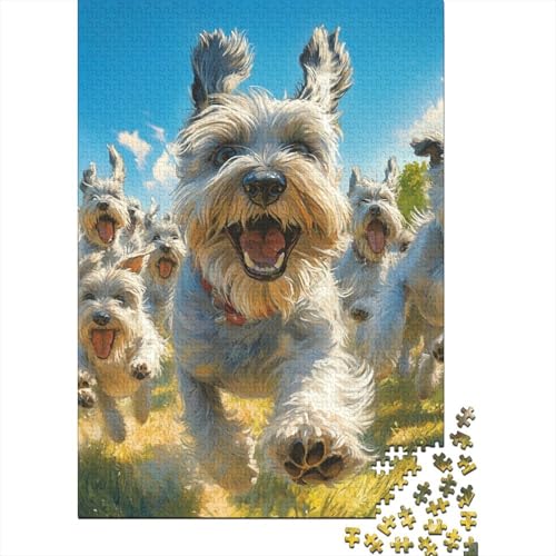 Puzzle für Kinder, 1000-teiliges Schnauzer-Holzpuzzle, schwierige Puzzles, Lernspielzeug, Geschenk, Puzzlespiele, 1000 Teile (75 x 50 cm) von WXMMoney
