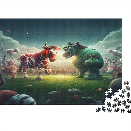 Puzzle für Kinder, Pferd, Kuh, 1000 Teile, Holzpuzzle für Erwachsene und Kinder, Herausforderungsfamilie, 1000 Teile (75 x 50 cm) von WXMMoney