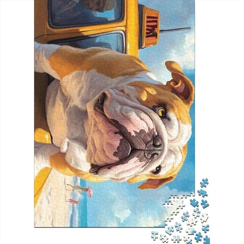 Puzzle für Kinder 1000 Teile, Bulldoggen-Puzzle für Kinder, Familien-Puzzlespiel, Geburtstags, Puzzle, Gelegenheitsspiele, 1000 Teile (75 x 50 cm) von WXMMoney
