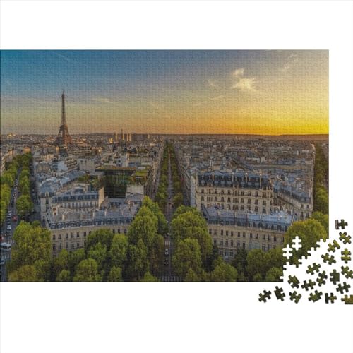 Puzzles 1000 Teile Französische Schönheit, quadratische Puzzles für Erwachsene und Kinder, Holzpuzzles Anspruchsvolle Spielpuzzles 1000 Teile (75 x 50 cm) von WXMMoney