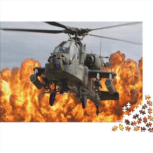 Puzzles 1000 Teile für Erwachsene, Militärisches Helikopter-Puzzle für Erwachsene, Holzbrett-Puzzles, Familiendekoration, 1000 Teile (75 x 50 cm) von WXMMoney