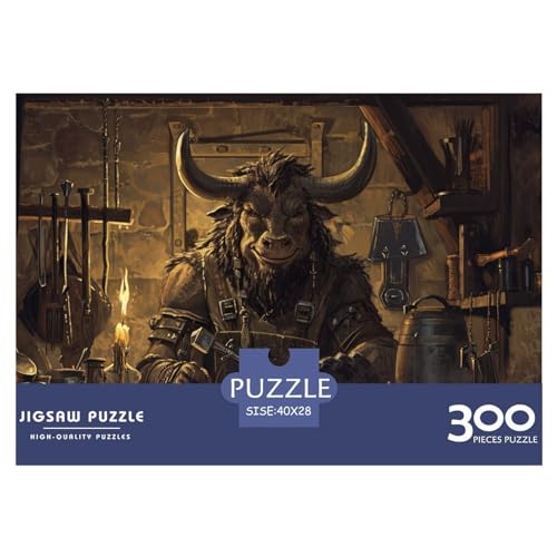 Puzzles für Erwachsene, 300 Teile, Tier-Stier-Puzzles für Erwachsene, Holzbrett-Puzzles, lustiges Geschenk, 300 Teile (40 x 28 cm) von WXMMoney