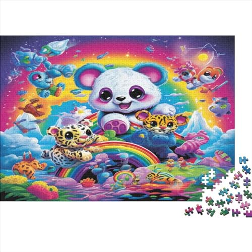 Rainbow Kids Bär 1000-teiliges Puzzle für Erwachsene – Puzzles für Teenager – Geschenke – Holzpuzzles – Entspannungspuzzlespiele – Denksport-Puzzle 1000 Teile (75 x 50 cm) von WXMMoney