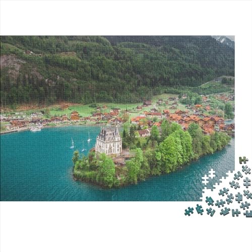 Swiss Beauty Holzpuzzle für Erwachsene, 1000 Teile, rechteckiges Puzzle, Geschenke für Erwachsene und Kinder, Heimdekoration und Familienspiel, 1000 Teile (75 x 50 cm) von WXMMoney