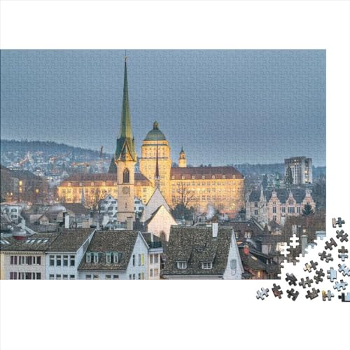 Swiss Beauty Puzzle für Erwachsene, 1000 Teile, Puzzles für Teenager, Kinder, kreative Puzzles, Familie, herausfordernde Spiele, Spielzeug, Geschenke, 1000 Teile (75 x 50 cm) von WXMMoney
